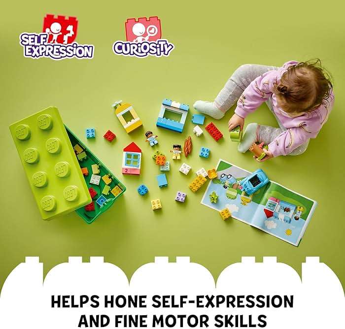 LEGO DUPLO Classic Brick Box Building Blocks - Stacking Toys for Toddlers, Ages 1.5+ Years - Learning & Educational Toys for Preschool - Develop Fine Motor Skills - Gift for Birthdays - 10913 - Image 7