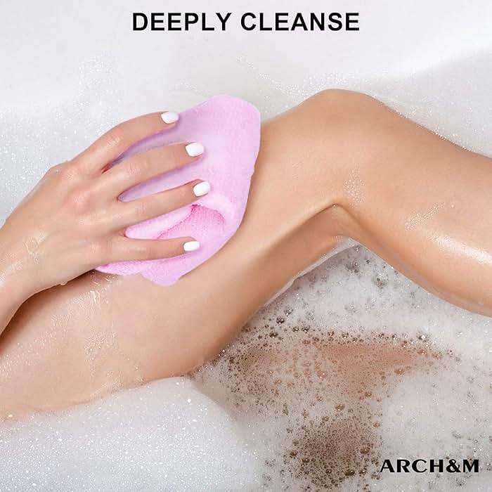 ARCH&M Exfoliating Washcloth Body Scrubber 35-Inch Japanese & Korean Back Scrubber Towel for All Skin Type Daily Use in Shower, Textured Nylon Body Washcloth for Smoother-Looking Skin Quick-Dry 3 Pack - Image 3