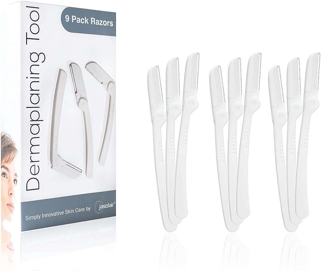 Jasclair Dermaplaning Razor (9 Count) – Face Razors for Women for Peach Fuzz, Eyebrow Shaping & Gentle Exfoliation – At Home Facial Shaver for Smooth Skin & Flawless Makeup Prep - Image 1