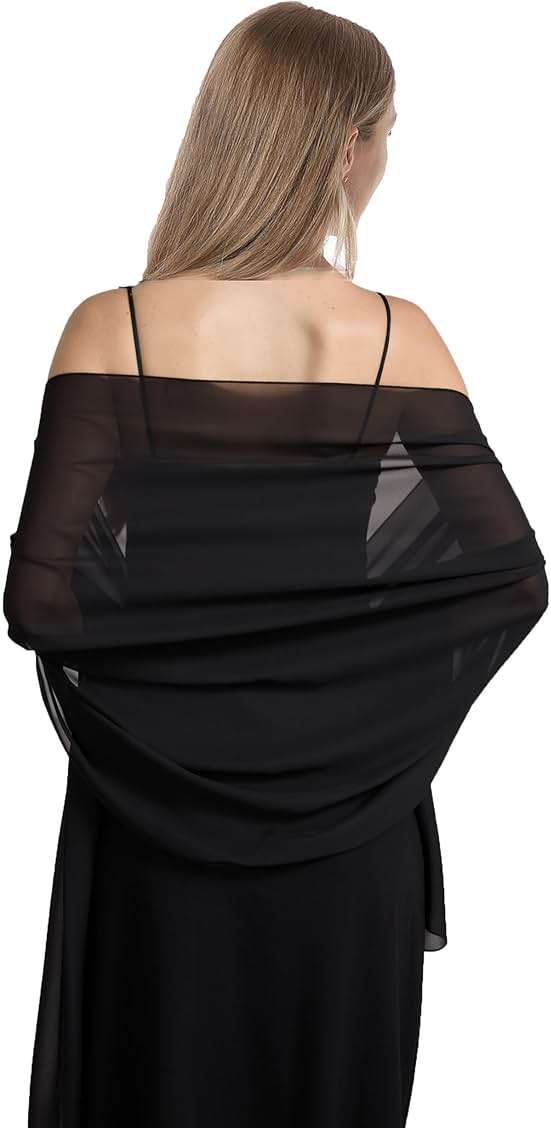 Hotshawl Chiffon Shawls and Wraps for Evening Dresses Women Elegant Soft Scarf Bridal Scarve Wedding Stole - Image 3