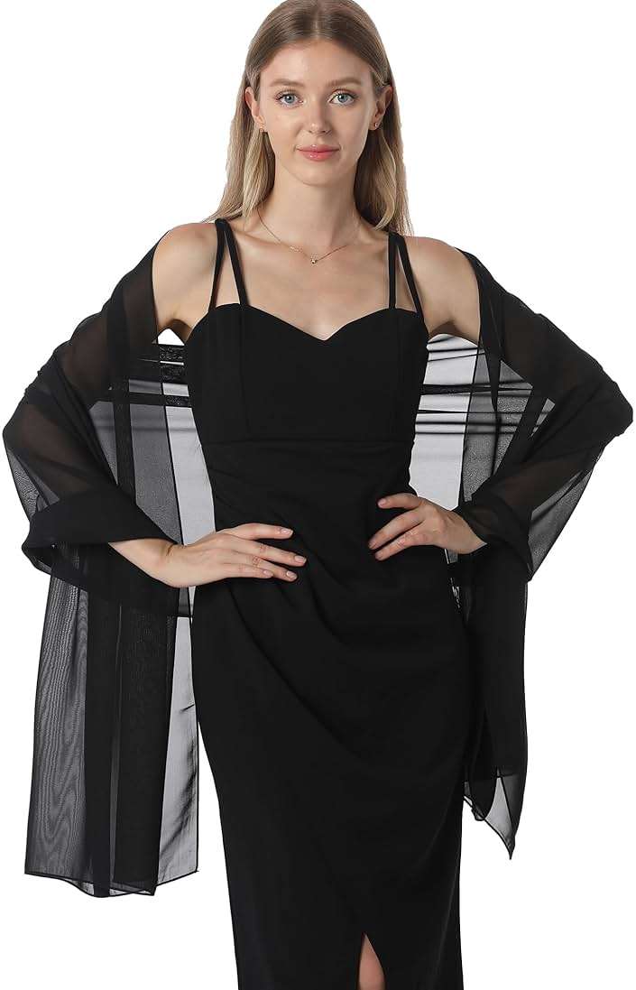 Hotshawl Chiffon Shawls and Wraps for Evening Dresses Women Elegant Soft Scarf Bridal Scarve Wedding Stole - Image 4