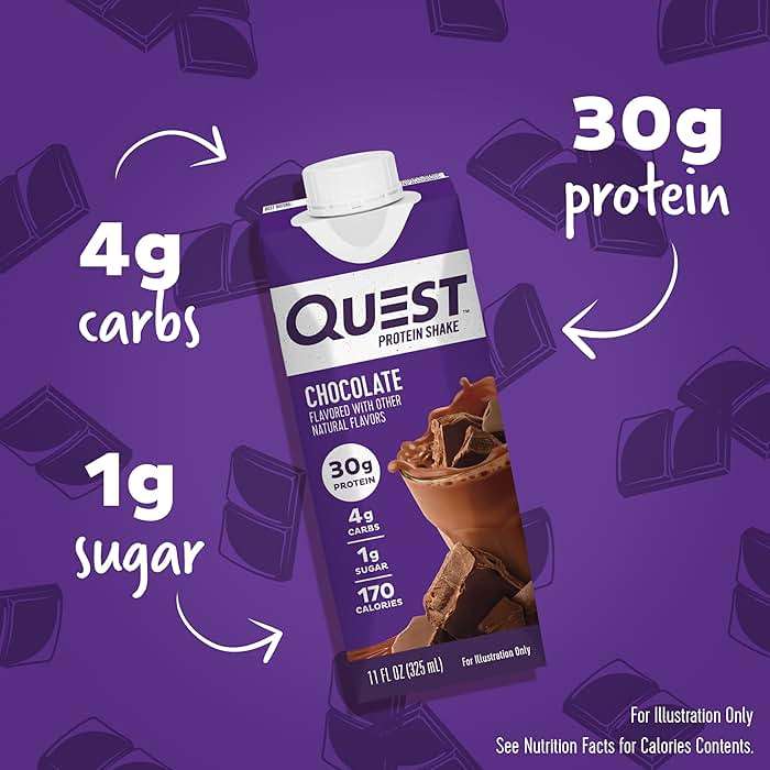Quest Nutrition Ready To Drink Chocolate Protein Shake, 30g Protein, 4g Net Carbs, Gluten Free, Keto Friendly, 11 fl oz - Pack of 12 - Image 4