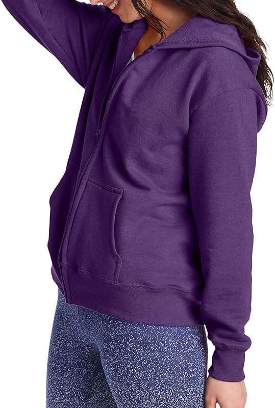 Hanes Women's EcoSmart Fleece Sweatshirt for Women, Soft Midweight - Full-Zip Hoodie, Sweatshirt, or 1/4 Zip - Image 3