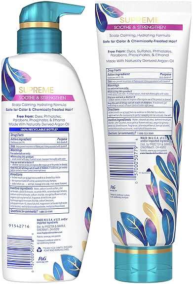 Head & Shoulders Supreme Anti-Dandruff Shampoo and Conditioner Set, 1% Pyrithione Zinc, Sulfate-Free, Argan Oil and Rose Essence, for Dry Scalp and Dandruff, 21.2 fl oz - Image 8