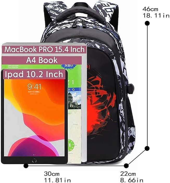 Asge Backpack for School Boys Backpacks for Kids Camo Bookbag for Middle School Bags Waterproof Travel Back Pack - Image 3