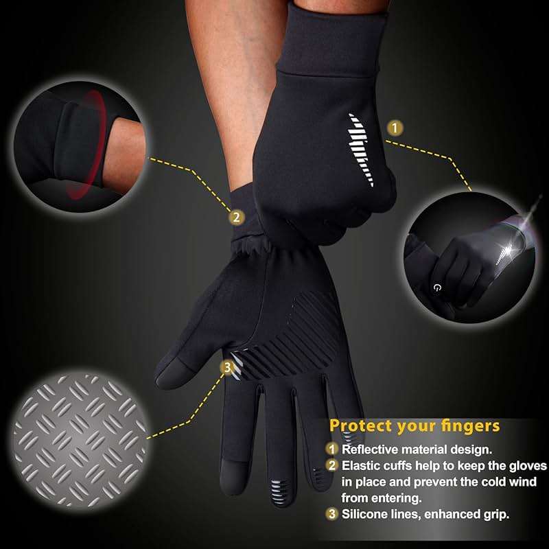 SIMARI Winter Gloves for Women Men - Cold Weather Thermal Touch Screen Ski Snow Glove Liners, Non-Slip Palm & Warm Fleece Lined, for Running Cycling Driving Hiking Walking Sports Outdoor Texting Work - Image 3