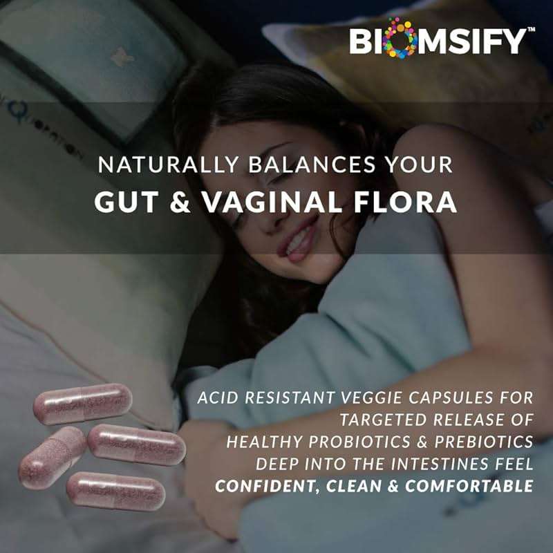 Biom Complete Feminine Balance Women's Daily Probiotics + Prebiotics with Organic Cranberry & Pomegranate with Lactobacillus crispatus, Gluten &, Dairy-Free. 30 Servings - Image 5