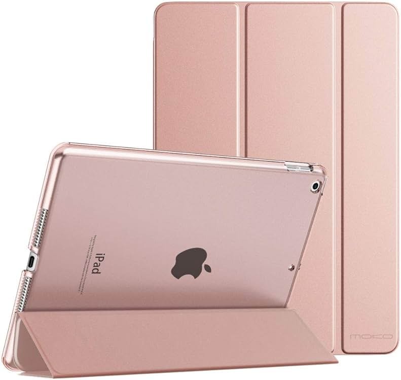 Moko Case for iPad 10.2 iPad 9th Generation 2021/ iPad 8th Generation 2020/ iPad 7th Generation 2019, Slim Stand Hard Back Shell Smart Cover Case for iPad 10.2 inch, Auto Wake/Sleep, Rose Gold - Product Image