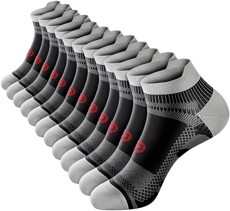 PAPLUS Compression Socks for Men & Women, 2/4/6 Pairs Ankle Running Socks with Arch Support, Ankle Support, Plantar Fasciitis - Product Image