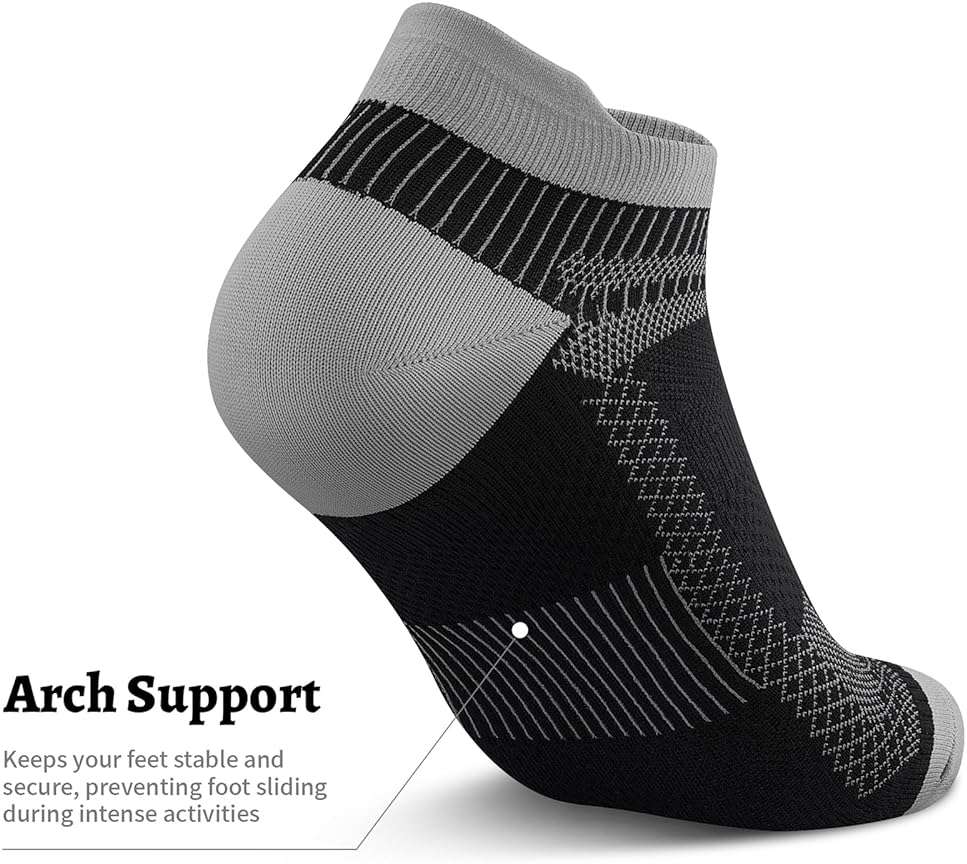 PAPLUS Compression Socks for Men & Women, 2/4/6 Pairs Ankle Running Socks with Arch Support, Ankle Support, Plantar Fasciitis - Image 5