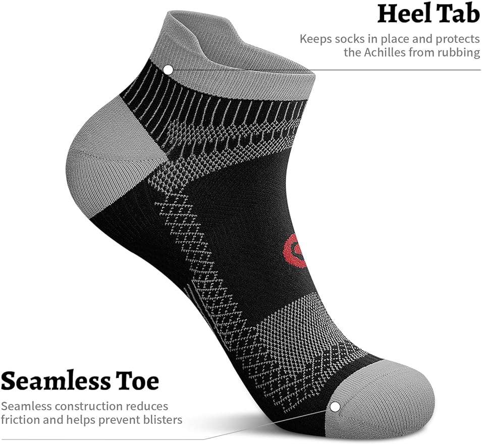 PAPLUS Compression Socks for Men & Women, 2/4/6 Pairs Ankle Running Socks with Arch Support, Ankle Support, Plantar Fasciitis - Image 7