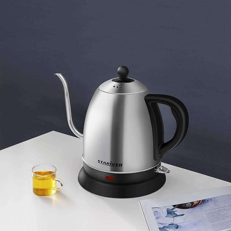 Stariver Electric Kettle Gooseneck Kettle, 1L Water Boiler, BPA-Free, Pour Over Tea Pot Stainless Steel for Coffee & Tea with Fast Heating, Auto-Shut Off and Boil-Dry Protection Tech - Image 2