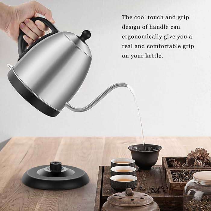 Stariver Electric Kettle Gooseneck Kettle, 1L Water Boiler, BPA-Free, Pour Over Tea Pot Stainless Steel for Coffee & Tea with Fast Heating, Auto-Shut Off and Boil-Dry Protection Tech - Image 7