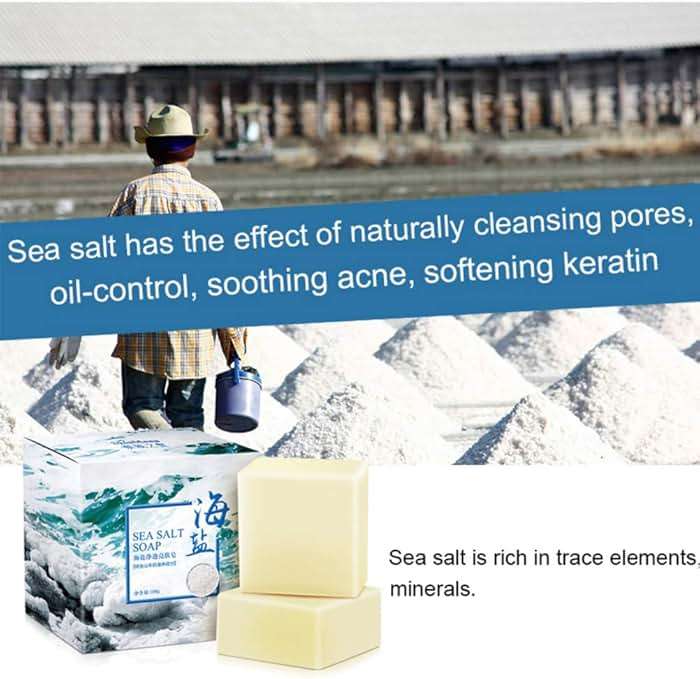 Soap with Sea Salt Natural Goat's Milk for Face Dry and Natural Oily Skin, Remove Acne Anti-cellulite Soap (3.52 Oz) - Image 7