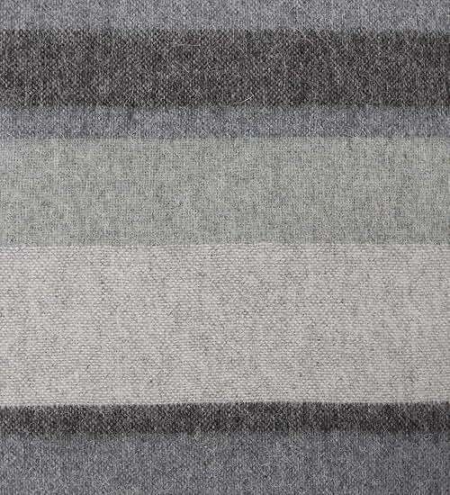 Alpaca Merino Wool Blanket Throw Warm and Soft Multicolor Striped Design Peru (Gray/Steel Blue/Light Green) - Image 3