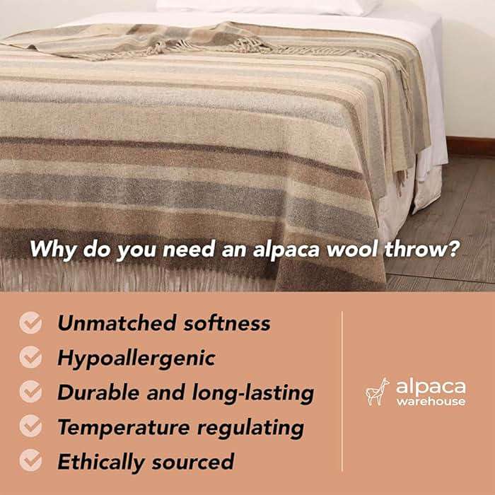 Alpaca Merino Wool Blanket Throw Warm and Soft Multicolor Striped Design Peru (Gray/Steel Blue/Light Green) - Image 4