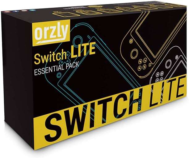Orzly Switch Lite Accessories Bundle - Case & Screen Protector for Nintendo Switch Lite Console, USB Cable, Games Holder, Grip Case, Headphones, Thumb-Grip Pack & More (Gift Pack - Turquoise Blue) - Image 2