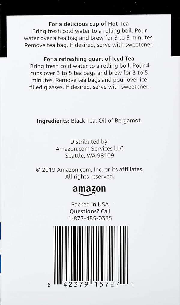 Amazon Brand - Happy Belly Earl Grey Tea Bags, 20 Count (Pack of 1) - Image 2