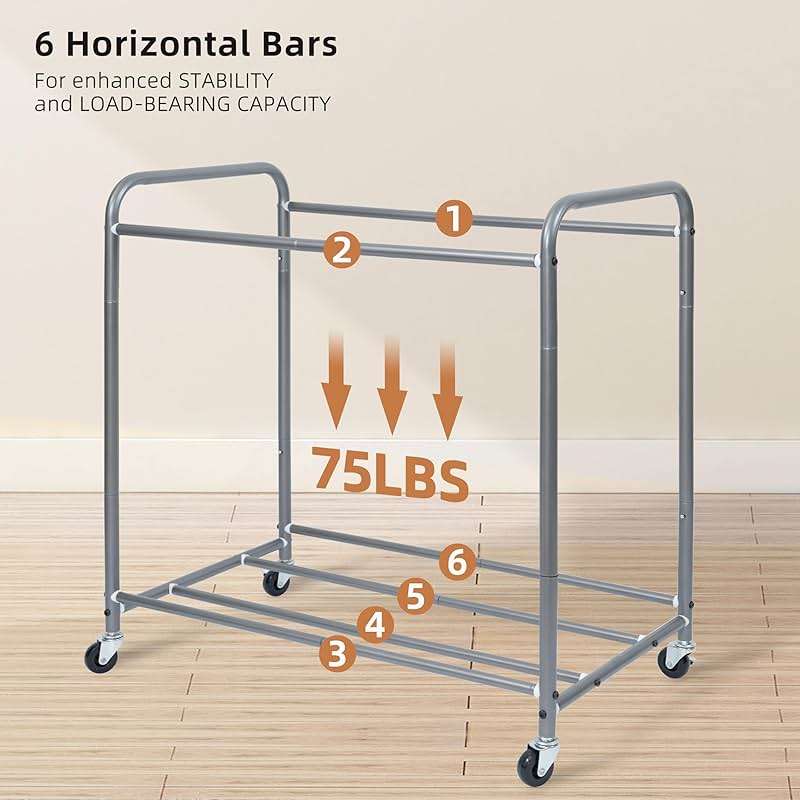 STORAGE MANIAC 3 Section Laundry Sorter, 35.6 Gal (135 L) Laundry Hamper Cart with Heavy Duty Rolling Lockable Wheels and Removable Bags, Clothes Organizer Basket Separator Hamper, Gray - Image 4