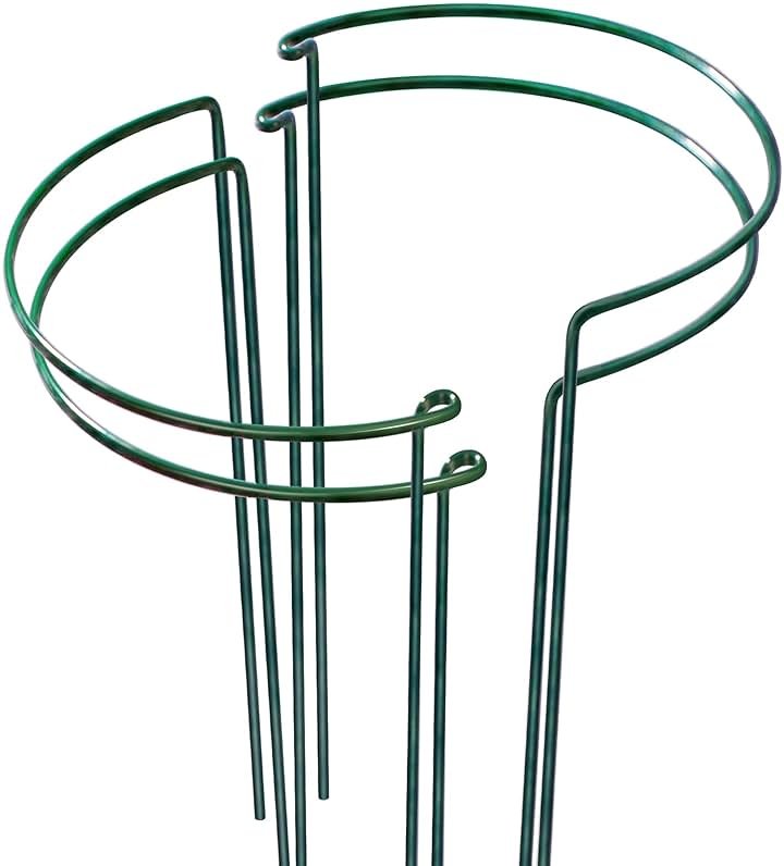 LEOBRO Plant Support Stakes, 4 PCS Plant Stakes, Plant Support, Peony Cages and Supports, Garden Stakes, Plant Stakes for Indoor Outdoor Plants, Hydrangea Support Cage, 10" W x 15.8" H - Product Image