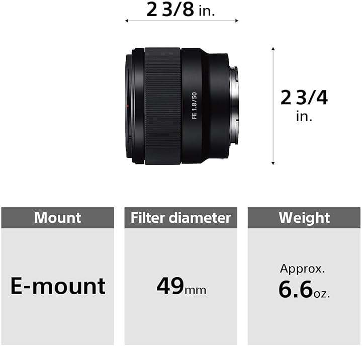 Sony - FE 50mm F1.8 Standard Lens (SEL50F18F/2), Black - Image 4