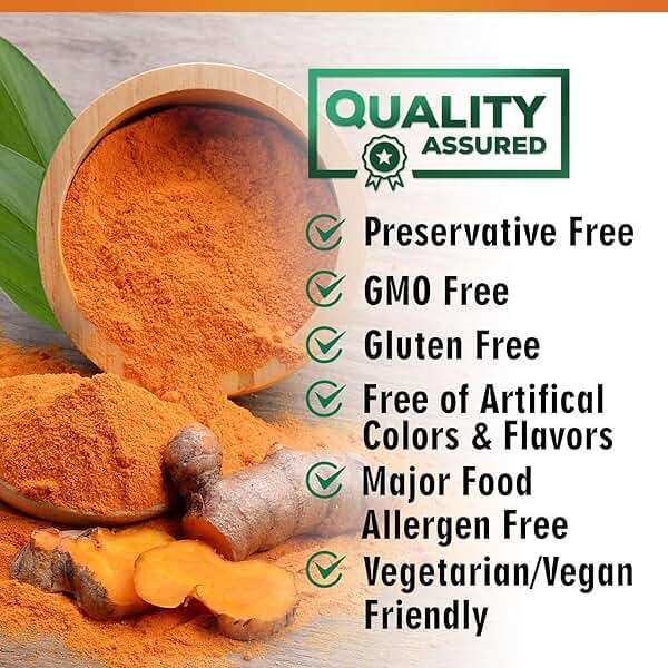 Turmeric Curcumin Supplement - 95% Curcuminoids with Organic Turmeric & Ginger, BioPerine Black Pepper Extract for Best Absorption, Natural Vegan Joint Support, Non-GMO, Bottled in USA - 240 Capsules - Image 8