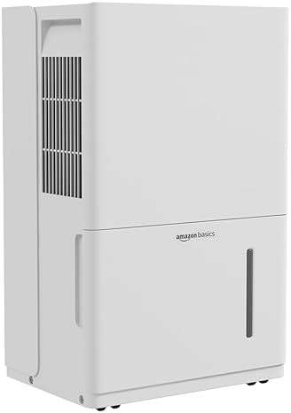 Amazon Basics 50-Pint Large Dehumidifier with Pump, Energy Star Certified, Humidity Control, Auto-Defrost, Timer, Overflow Protection for Rooms up to 4000 SFT, White - Image 1
