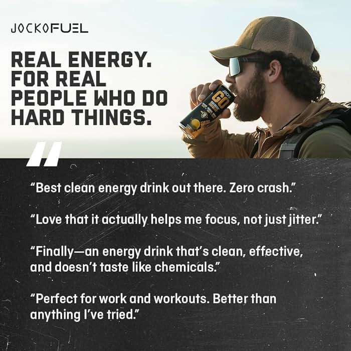 Jocko Fuel GO Energy Drinks, Lemon Lime - 95mg Caffeine with Added Adaptogens, Vitamin B12 & B6, & L Theanine for Mood & Focus Support, No Sugar, 12 Pack - Packaging May Vary - Image 7
