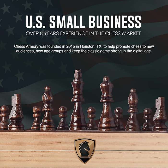 15 Inch Magnetic Wooden Chess Set for Adults & Kids - Folding Travel Chess Board with Handcrafted Staunton Pieces, Extra Queens, and Storage Slots - Image 4
