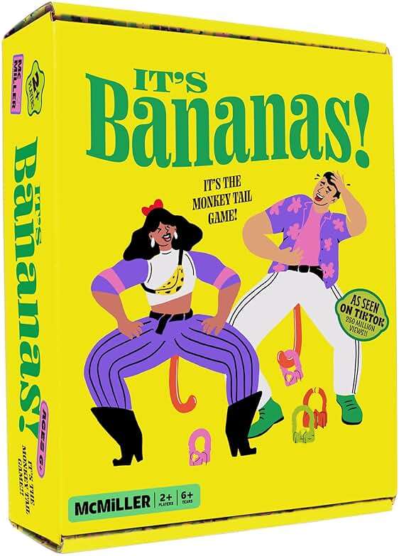 MCMILLER ENTERTAINMENT It’s Bananas – The Hilarious Monkey Tail Party Game for Adults & Families | Funny Indoor & Outdoor Game for Bachelorette Parties, Summer Parties, BBQs, Birthdays & Game Nights - Image 1