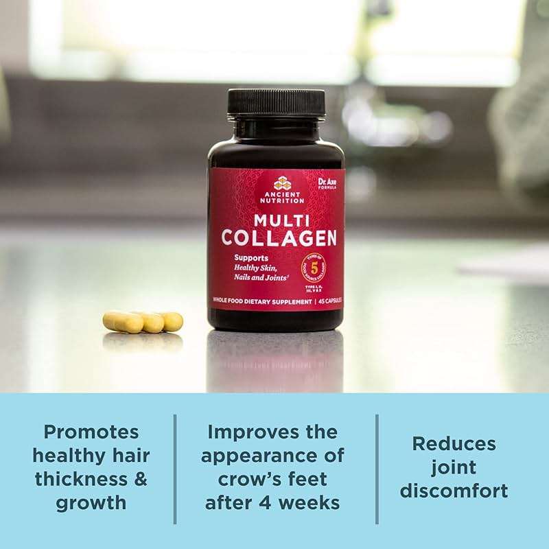 Ancient Nutrition Collagen Pills Peptides Powder Supplement, 45 Count, Hydrolyzed Multi Collagen Pills, Types I, II, II, V & X, Supports Healthy Skin and Nails, Gut Health and Joint Support - Image 4