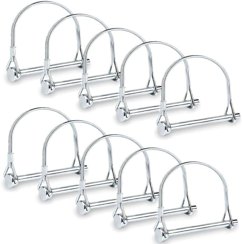 Comonc 10 PCS Safety Coupler Pin Pto Pin Shaft Locking Pin 1/4 pin Hitch pin Round Wire Lock Pin 1/4" x 2-3/4" for PTO,Farm,Lawn,Hitches,and Garden - Image 1