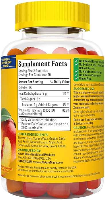 Nature Made Vitamin D3 5000 IU Per Serving Gummies Extra Strength, Bone and Immune Health Support, 80 Vitamin D Gummies for Adults, 40 Day Supply - Image 9