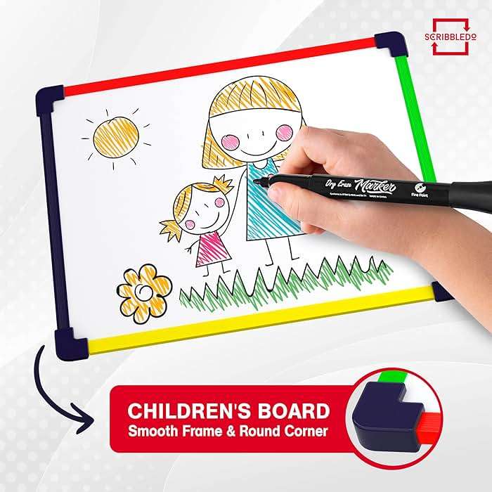 5 Pack Small White Board Dry Erase Board for Kids Portable 9"x12" Drawing Magnetic Mini Whiteboard White Board for Students Teachers School Supplies Lapboard Small Dry Erase Board for Kids & Erasers - Image 3