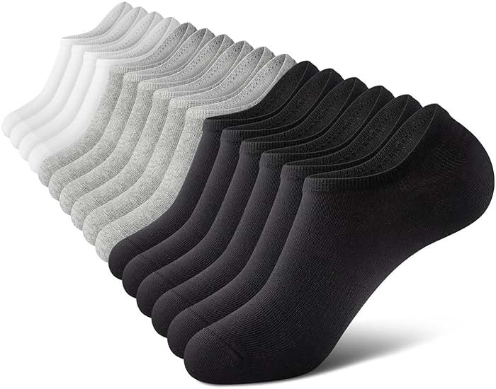 wernies No Show Socks Men, Low Cut Ankle Short Casual Cotton Socks with Non Slip Grips 6-10/11-13 - Product Image