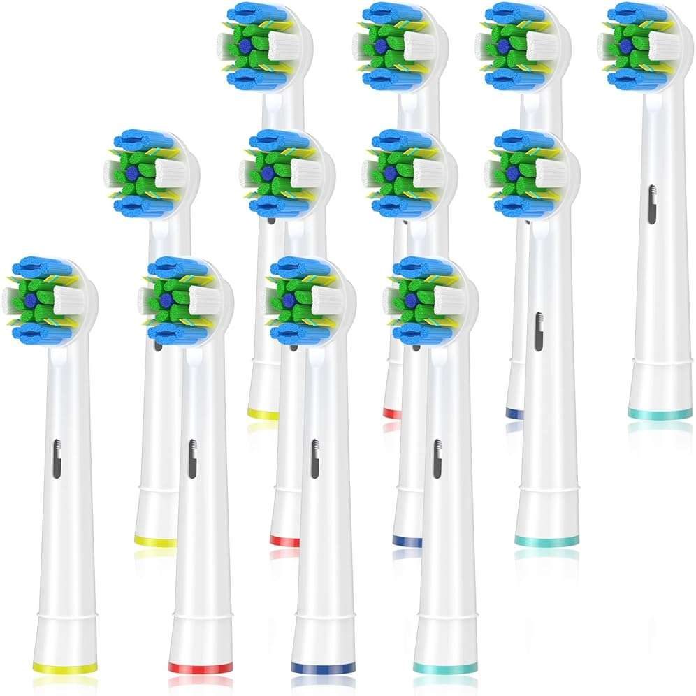 Schallcare Replacement Brush Heads Compatible with Oral B Braun Electric Toothbrush - Floss Toothbrush Head Fits for Oral B Pro 1000 Genius Smart Series (12 Pack) - Image 1