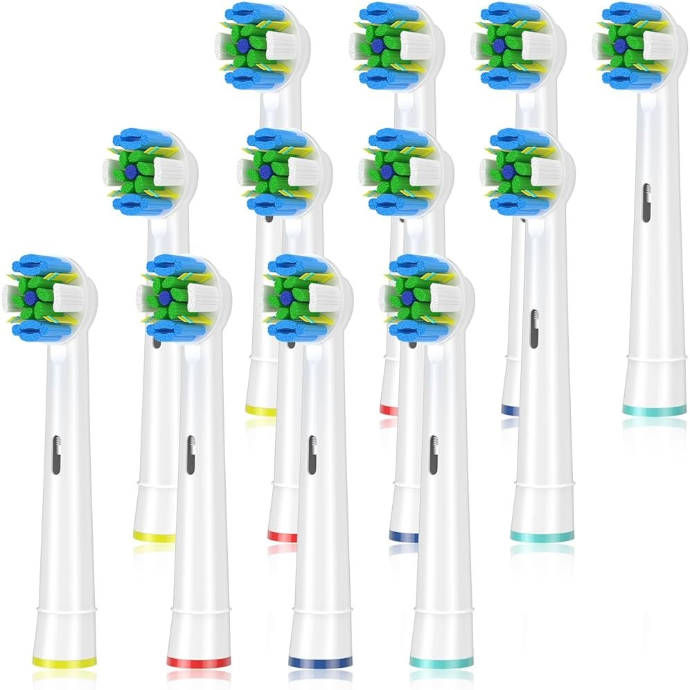 Schallcare Replacement Brush Heads Compatible with Oral B Braun Electric Toothbrush - Floss Toothbrush Head Fits for Oral B Pro 1000 Genius Smart Series (12 Pack) - Product Image