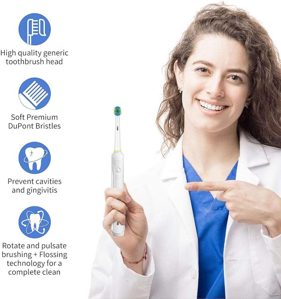 Schallcare Replacement Brush Heads Compatible with Oral B Braun Electric Toothbrush - Floss Toothbrush Head Fits for Oral B Pro 1000 Genius Smart Series (12 Pack) - Image 7