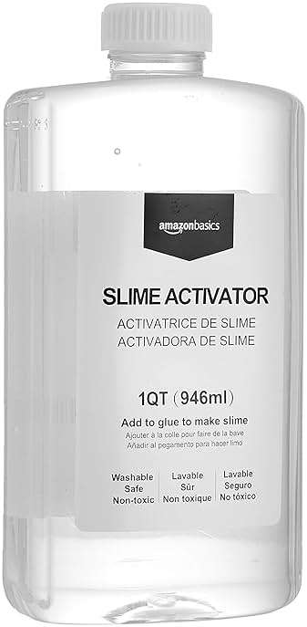 Amazon Basics Slime Activator Solution 1 QT (946ml), Easy to Use, Washable, Clear, Stretchy, Mess-Free - Image 1