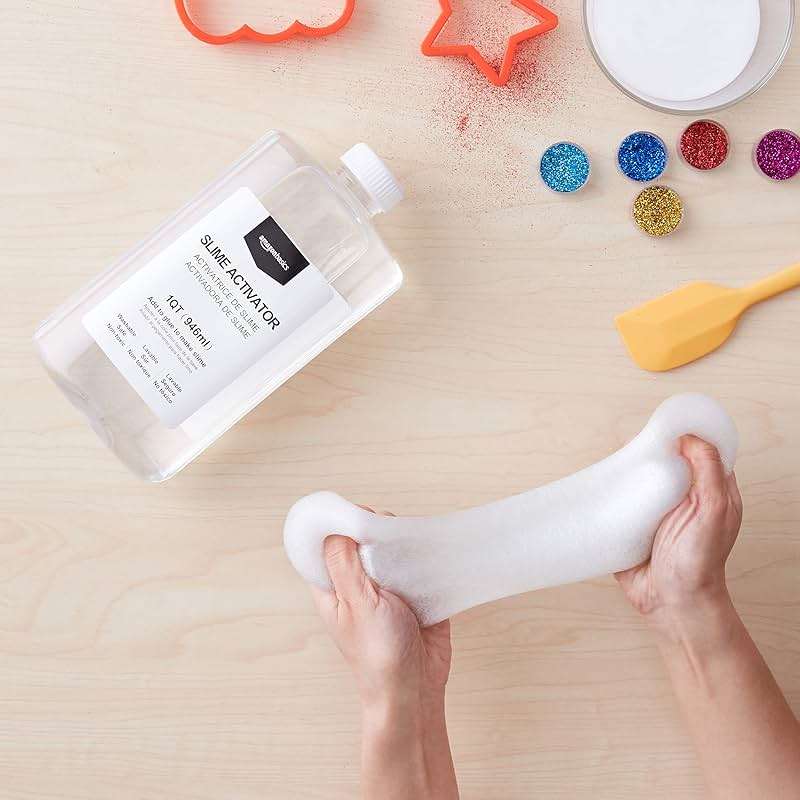 Amazon Basics Slime Activator Solution 1 QT (946ml), Easy to Use, Washable, Clear, Stretchy, Mess-Free - Image 2