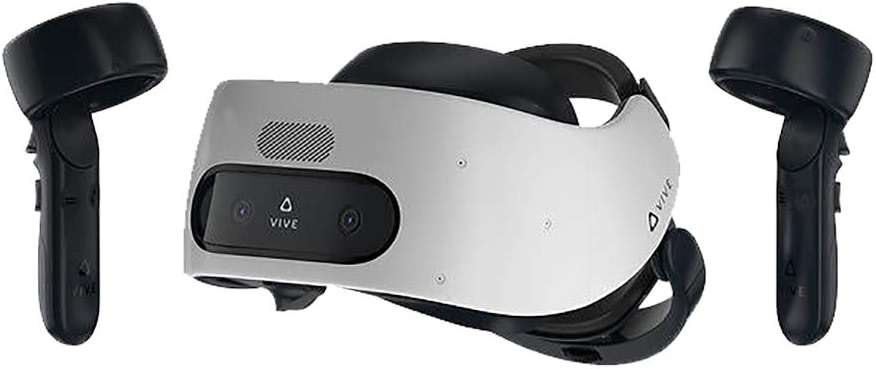 HTC Vive Pro Focus Plus 6DOF VR Headset in Almond White Bundle Including VR Headset, Controllers, face Cushion, QC 3.0 Charger and USB Type-C Cable - Image 2