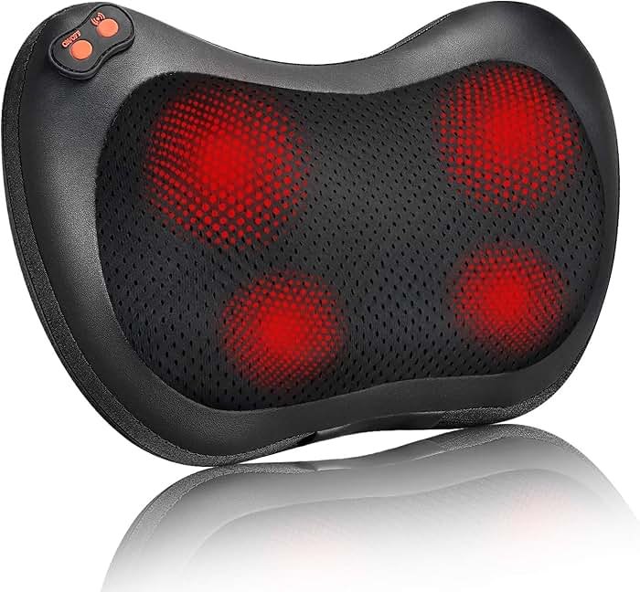 iKristin Back Massager, Shiatsu Neck Massager with Heat, Electric Back Massager for Shoulder, Back, Leg, Deep Tissue Kneading Massage to Relief Muscles, Massage Pillow for Mom/Dad/Women/Men - Product Image