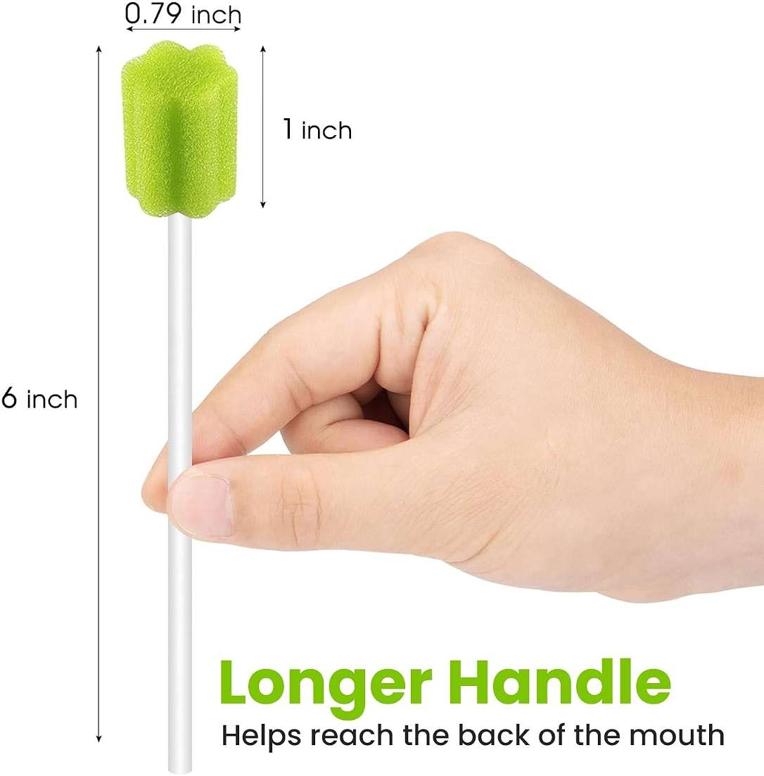 300 Pcs Disposable Oral Care Swabs with Longer Handle | Durable PP Stick | Soft Foam Mouth Swabs, Individually Wrapped, Latex-Free and Unflavored for Caregivers, Seniors, Adults and Home Patient Care - Image 2