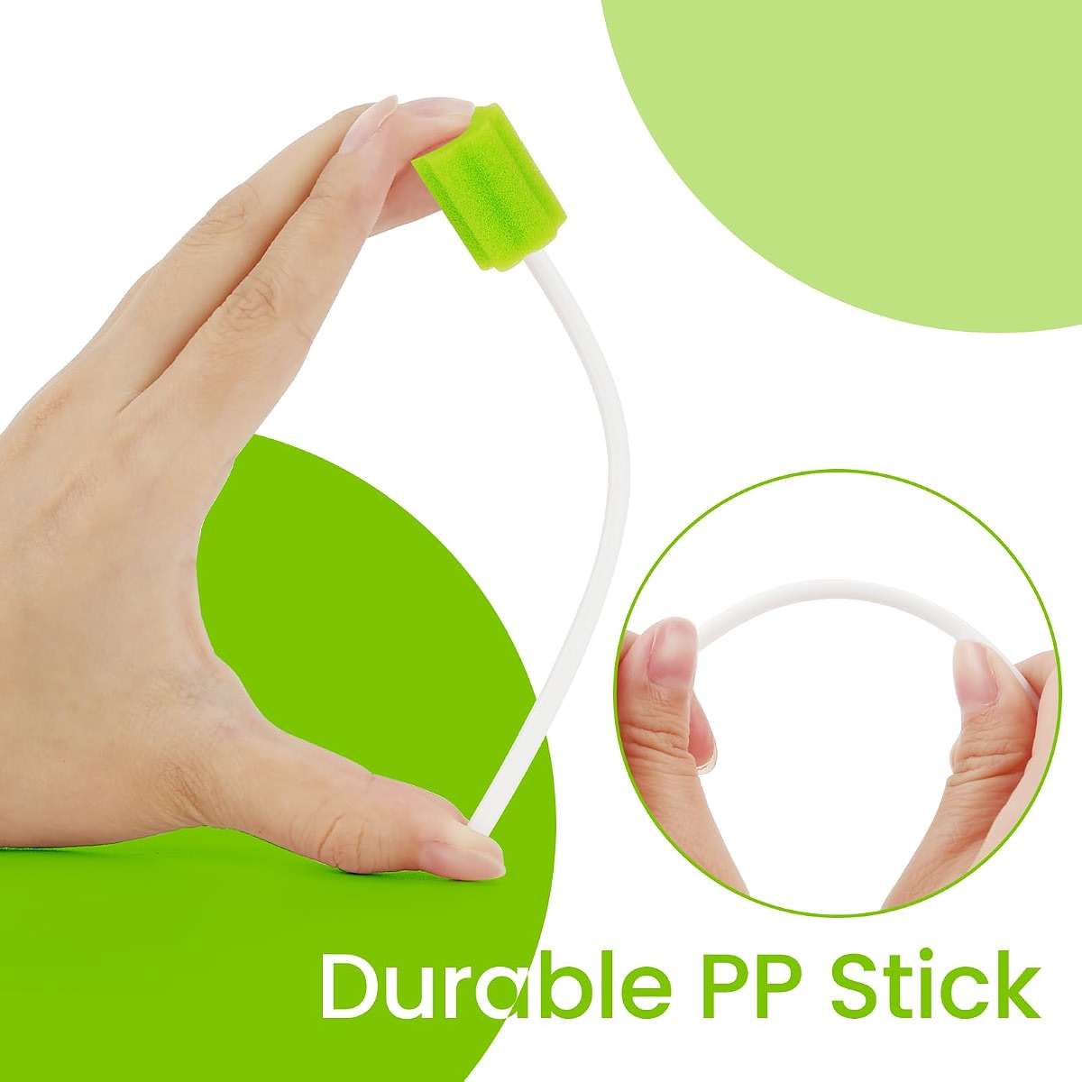 300 Pcs Disposable Oral Care Swabs with Longer Handle | Durable PP Stick | Soft Foam Mouth Swabs, Individually Wrapped, Latex-Free and Unflavored for Caregivers, Seniors, Adults and Home Patient Care - Image 3