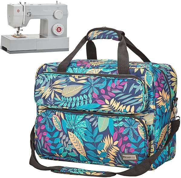 HOMEST Sewing Machine Carrying Case, Universal Tote Bag with Shoulder Strap Compatible with Singer, Brother, Janome, Floral (Patent Design) - Image 1