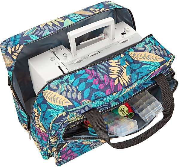 HOMEST Sewing Machine Carrying Case, Universal Tote Bag with Shoulder Strap Compatible with Singer, Brother, Janome, Floral (Patent Design) - Image 3