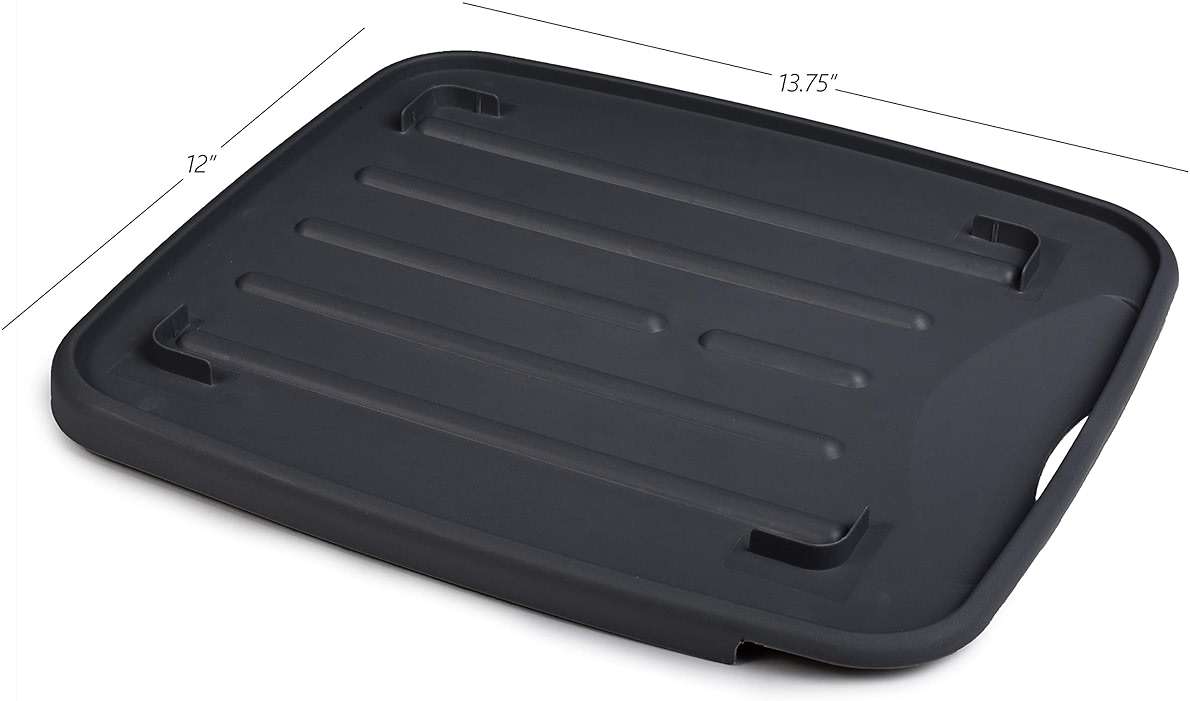 Masirs Pop-Up Collapsible Dish Drying Rack: Convenient Storage, Drains into Sink, Eight Large Plate Capacity, Sectional Cutlery and Utensil Compartment. Compact and Portable Design. - Image 3