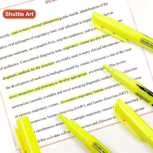 Shuttle Art Yellow Highlighters, 30 Pack Highlighters Bright Colors, Chisel Tip Dry-Quickly Non-Toxic Highlighter markers for Adults Students Highlighting in Home School Office - Image 5