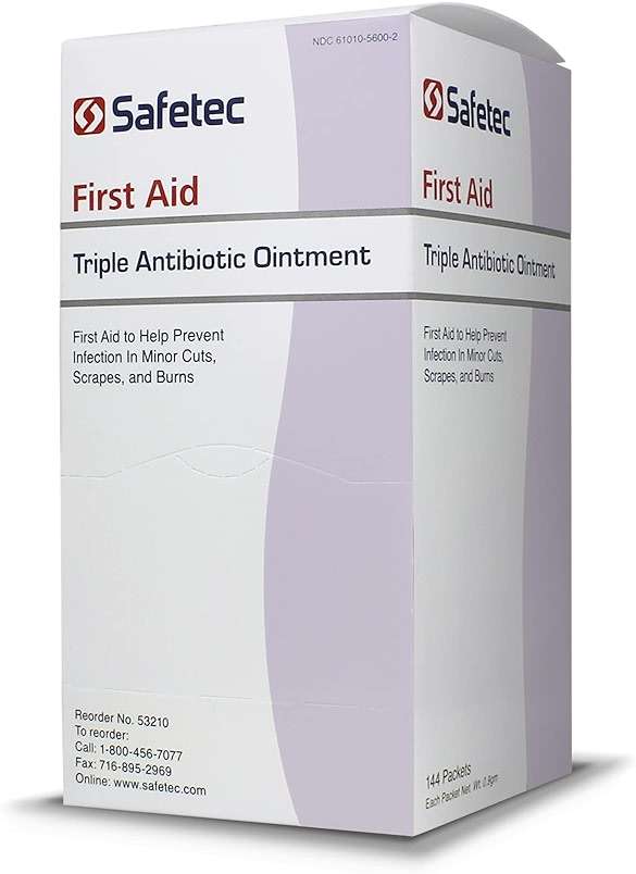 Safetec Triple Antibiotic .9 g. Pouch (144 Count Box) - First Aid Ointment for Minor Cuts, Scrapes and Burns (Pack of 4 Boxes) - Image 2