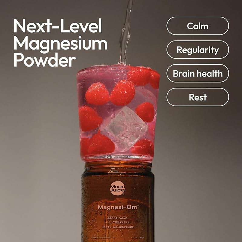 Moon Juice Magnesi-Om Magnesium Powder Supplement - Chelated Magnesium Complex + L-Theanine Blend for Rest, Relaxation & Regularity - Vegan, Non-GMO & No Sugar, Berry, 4.2 oz, 30 Servings - Image 2